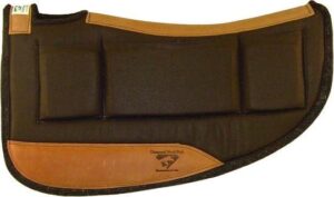diamond wool contoured pressure relief western saddle pad with shims for horses 30x30 round — 1" thickness, pacific