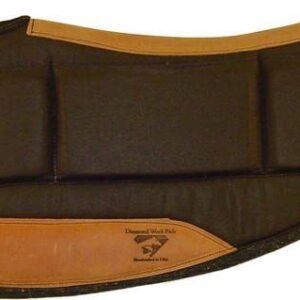 Diamond Wool Contoured Pressure Relief Western Saddle Pad with Shims for Horses 30x30 Round — 1/2" Thickness, Cobalt