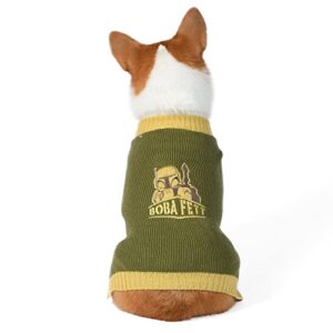 star wars for pets boba fett dog sweater, extra small (xs) | boba fett sweater for dogs | pet apparel, sweater for dogs | gifts for star wars fans, boba fett gift, green