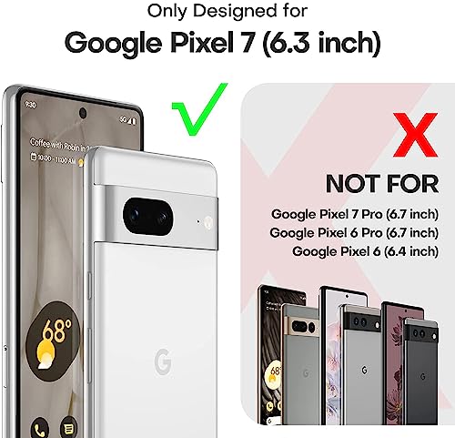 TAURI [5 in 1 Designed for Google Pixel 7 Case Clear, [Not Yellowing] with 2 Tempered Glass Screen Protector + 2 Camera Lens Protector, [Military Grade Drop Protection] Slim for Pixel 7 Phone Case