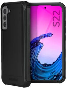 motive samsung galaxy s22 case | designed in new york - heavy duty protective case | s22 shockproof case, dustproof, quad layer hard protective | screen-camera bezel protection, 6.1" | bunker
