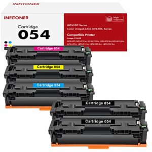 054 054h toner cartridge 5 pack compatible replacement for canon cartridge 054 for canon color imageclass mf644cdw mf642cdw lbp622cdw mf642 mf644 printer |black cyan yellow magenta|