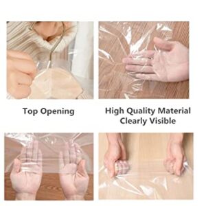 10Pcs Dry Cleaner Bags Plastic Clear Bags,Transparent Dust Cover Hung Garment Bags for Hanging Clothes Suit Dress Jacket Cover for Dry Cleaner Store, Home Closet Storage,Travel-24 x 35 Inch