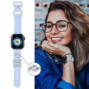 Watch Band Charms for Apple Smart Watch for Women Decorative Ring Loops 38mm 40mm 41mm 42mm 44mm 45mm Compatible with iWatch Series 7 6 5 4 3 2 1 SmartWatch Band Accessories Diamond Jewelry(No Watch Band) (cartoon cute mouse)