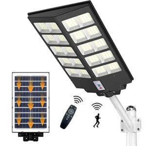 dancingboar 1000w solar led street lights outdoor motion sensor, 80000lm commercial 6500k dusk to dawn led security floodlight with remote control, ip66 waterproof parking lot light for yard, path