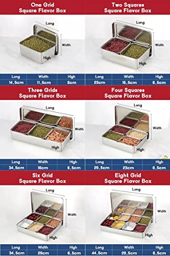 Xarra - Japanese Mini Container, Stainless Steel Yakumi Mise En Place Box, Multi Compartment Set For Food, Herbs, Seasoning and Spices (8 Compartment)