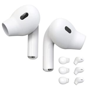 [anti allergic cover] replacement silicone ear tips for airpods pro 2nd generation, reduce ear pain,fit in charging case,noise canceling,anti scratches,installation guide (s/m/l)