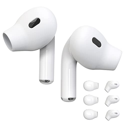 [Anti Allergic Cover] Replacement Silicone Ear Tips for airpods pro 2nd Generation, Reduce Ear Pain,fit in Charging case,Noise canceling,Anti Scratches,Installation Guide (S/M/L)