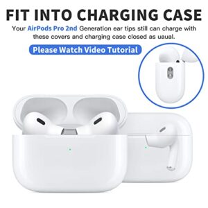 [Anti Allergic Cover] Replacement Silicone Ear Tips for airpods pro 2nd Generation, Reduce Ear Pain,fit in Charging case,Noise canceling,Anti Scratches,Installation Guide (S/M/L)