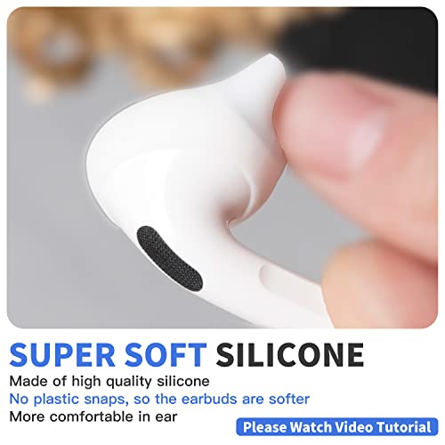 [Anti Allergic Cover] Replacement Silicone Ear Tips for airpods pro 2nd Generation, Reduce Ear Pain,fit in Charging case,Noise canceling,Anti Scratches,Installation Guide (S/M/L)