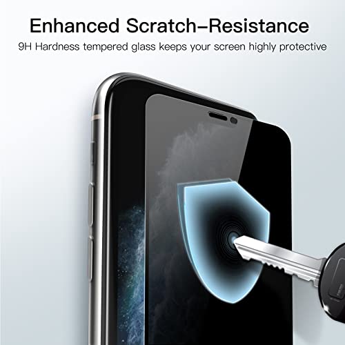 JETech Privacy Full Coverage Screen Protector for iPhone 11 Pro/X/XS 5.8-Inch, Anti-Spy Tempered Glass Film, Edge to Edge Protection Case-Friendly, 2-Pack