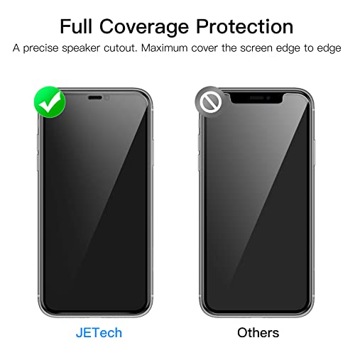 JETech Privacy Full Coverage Screen Protector for iPhone 11 Pro/X/XS 5.8-Inch, Anti-Spy Tempered Glass Film, Edge to Edge Protection Case-Friendly, 2-Pack