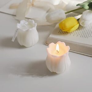 Aroma Candle,120G Tulip Flower Shaped Soy Wax Scented Candle for Table Photo Prop Birthday Gift,Prefect for Meditation Stress Relief Mood Boosting Bath Yoga