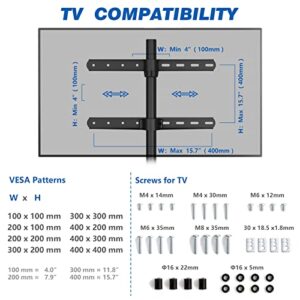 Rfiver Artistic Easel TV Tripod Stand for 32 to 65 Inch LCD LED Flat Curved Screens up to 77 lbs, 100° Swivel Minimalist TV Stand for Living Room Corner, Height Adjustable Floor TV Mount, Black