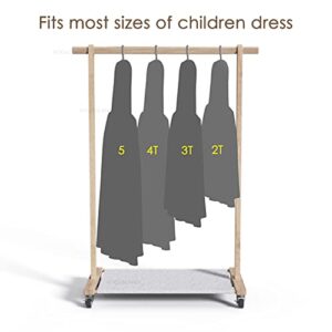 VOGUSLAND Dress Up Rack with Storage Shelf, Kids Clothing Rack with Caster Wheels, Child Garment Rack for Small Space