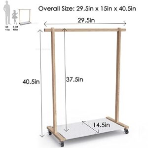 VOGUSLAND Dress Up Rack with Storage Shelf, Kids Clothing Rack with Caster Wheels, Child Garment Rack for Small Space