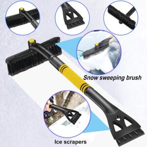 ALLTALE 2-in-1 Detachable Snow Brush and Ice Scraper, Heavy Duty ABS Scraper and Scratch Resistant PVC Brush for Cars, Trucks