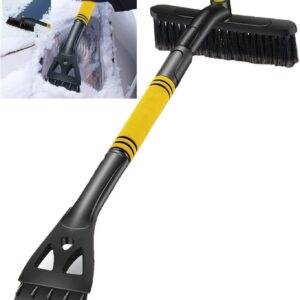 ALLTALE 2-in-1 Detachable Snow Brush and Ice Scraper, Heavy Duty ABS Scraper and Scratch Resistant PVC Brush for Cars, Trucks