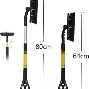 ALLTALE 2-in-1 Detachable Snow Brush and Ice Scraper, Heavy Duty ABS Scraper and Scratch Resistant PVC Brush for Cars, Trucks