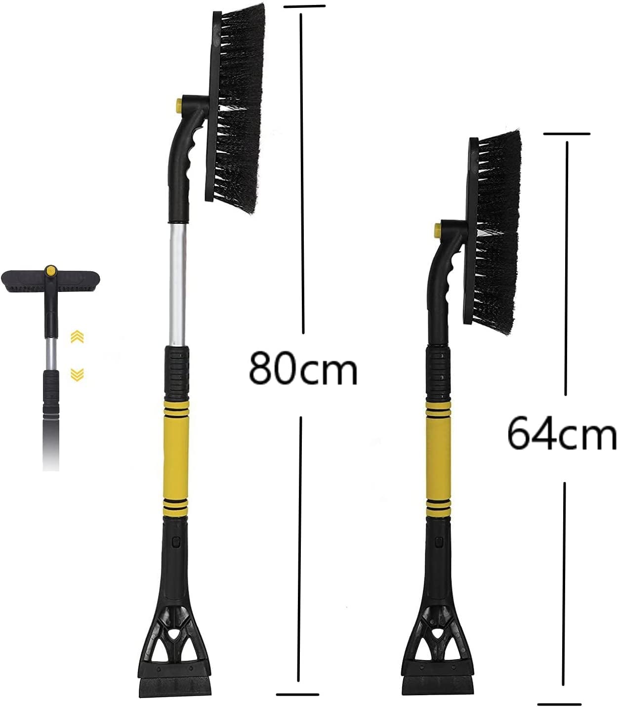 ALLTALE 2-in-1 Detachable Snow Brush and Ice Scraper, Heavy Duty ABS Scraper and Scratch Resistant PVC Brush for Cars, Trucks