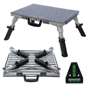 homeon wheels larger aluminum rv steps, adjustable height aluminum folding platform step with non-slip rubber feet rv stair cover, keep rv cleaner and safer-supports up to 1500 lbs