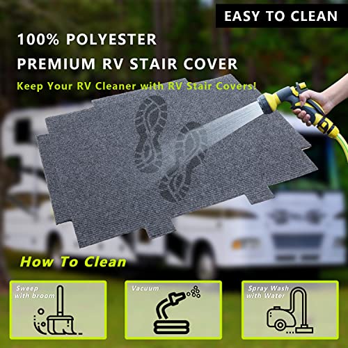 Homeon Wheels Larger Aluminum RV Steps, Adjustable Height Aluminum Folding Platform Step with Non-Slip Rubber Feet RV Stair Cover, Keep RV Cleaner and Safer-Supports Up to 1500 lbs