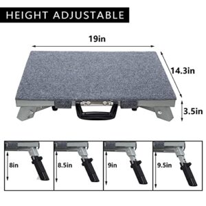 Homeon Wheels Larger Aluminum RV Steps, Adjustable Height Aluminum Folding Platform Step with Non-Slip Rubber Feet RV Stair Cover, Keep RV Cleaner and Safer-Supports Up to 1500 lbs