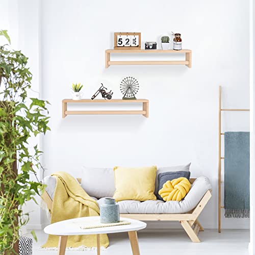 Gneric Floating Shelves for Wall, Burlywood Nursery Book Shelves, 23.6 inch Kids Bookshelf, Wall Shelves for Living Room Bedroom Decor,Kitchen Spice Rack,Bathroom Storage Rack(2 Pack)