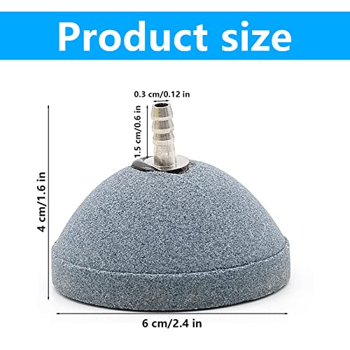 BLLREMIPSUR 2 Inch Air Stone Aquarium Bubble Diffuser, Hemisphere Shaped Airstones Oxygen Stone for Fish Tank, Pump and Hydroponics, Fits for 0.157 Inch / 4 mm Inner Dia Tube