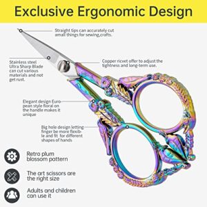 GLEXAL Crochet Scissors –Professional Grade Shears for sewing,Craft, Artwork, Crochet,trimming,Needlework,Yarn, Handicraft DIY Tool,Thread,Beauty Hair,4.5in Rainbow…