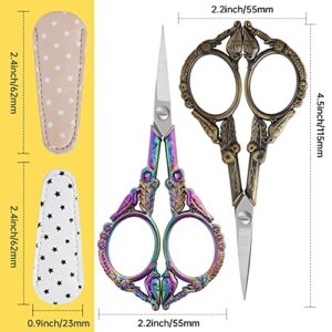 GLEXAL Crochet Scissors –Professional Grade Shears for sewing,Craft, Artwork, Crochet,trimming,Needlework,Yarn, Handicraft DIY Tool,Thread,Beauty Hair,4.5in Rainbow…