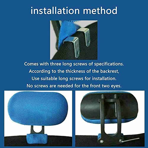 googgoing Chair Headrest Adjustable Height Headrest Swivel Lifting Computer Chair Neck Protection Pillow Headrest with Screw for Ergonomic Chair Office Accessories, Black (2.6)