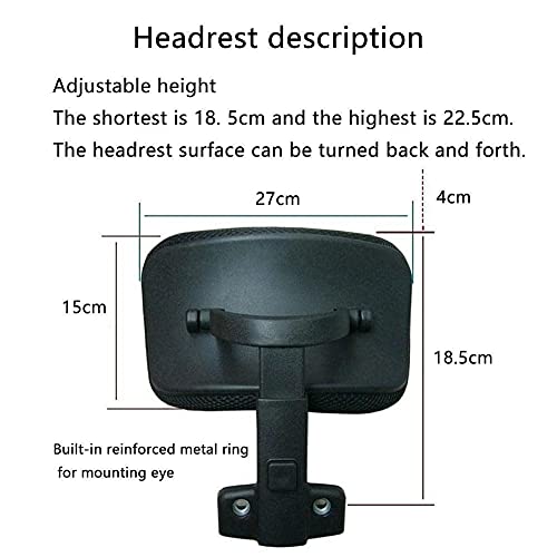 googgoing Chair Headrest Adjustable Height Headrest Swivel Lifting Computer Chair Neck Protection Pillow Headrest with Screw for Ergonomic Chair Office Accessories, Black (2.6)