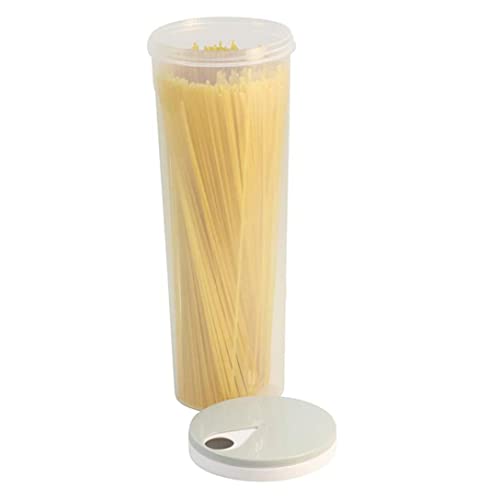Eioflia Pasta Container Plastic Cereal Storage Dry Food Dispenser Tank with Rotating Lid for Grain Noodles