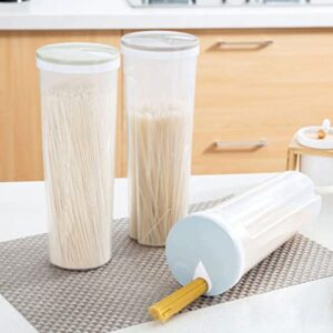 Eioflia Pasta Container Plastic Cereal Storage Dry Food Dispenser Tank with Rotating Lid for Grain Noodles