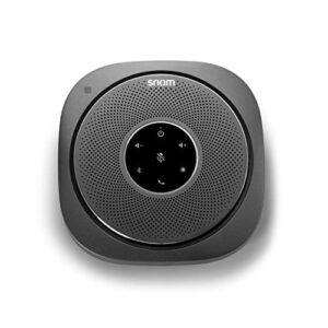 snom c300 bluetooth 5.0 conference speakerphone with 6 mics, 24 hrs call time, app controlled, usb c, home office & small business, black