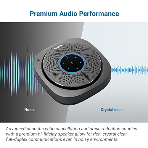 Snom C300 Bluetooth 5.0 Conference Speakerphone with 6 Mics, 24 hrs Call Time, App Controlled, USB C, Home Office & Small Business, Black