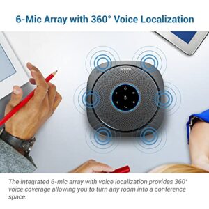 Snom C300 Bluetooth 5.0 Conference Speakerphone with 6 Mics, 24 hrs Call Time, App Controlled, USB C, Home Office & Small Business, Black