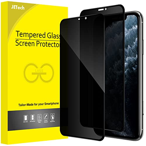 JETech Privacy Full Coverage Screen Protector for iPhone 11 Pro Max/XS Max 6.5-Inch, Anti-Spy Tempered Glass Film, Edge to Edge Protection Case-Friendly, 2-Pack