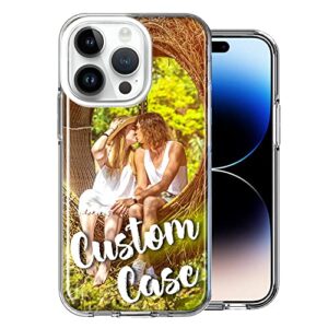 Personalized Custom Double Layered Phone Case for Apple iPhone 14 PRO MAX 6.7 inch ONLY - Design Your Own Perfect Custom Picture Photo Case Clear