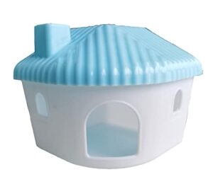 wowowmeow hamster plastic house hideout small animals cage corner hideouts habitat decor for dwarf hamsters gerbils mice (blue)