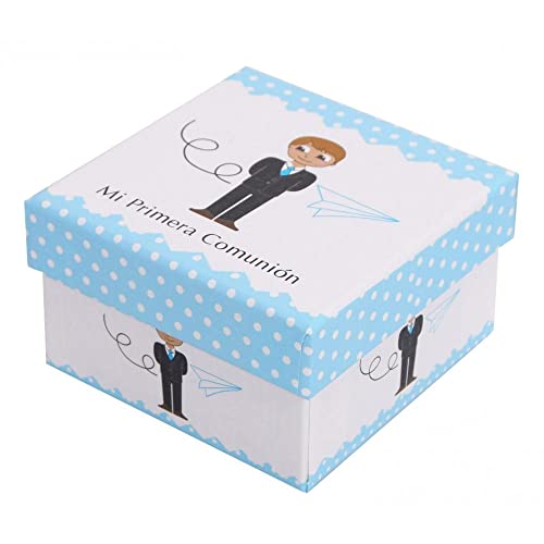 Santiago y Cia Children's Communion Lined Cardboard Box, 9 x 9 x 5 cm, Storage Boxes, Multicoloured, Not Applicable