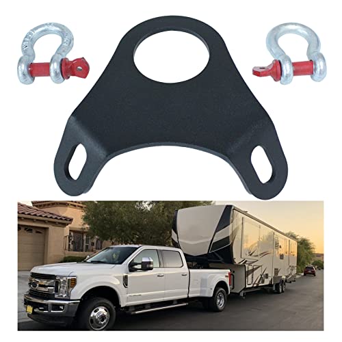 5th Wheel Ultimate Connection Safety Chains Plate with 1/2in Shackles - Adjustable Ball Mount