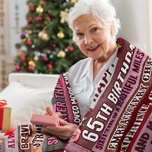 Pozevan 65th Birthday Gifts Blanket, 65th Birthday for Women, 65th Birthday Gift Ideas, 65-Year-Old Birthday Decoration for Mom, Wife, Unique 65th Birthday Gift 50" X 60"