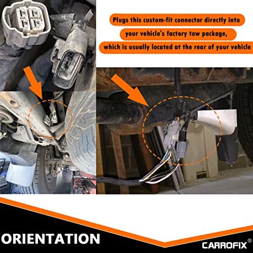 CARROFIX Multi-Towing 7 Way and 4-Pin Flat Trailer Connector Custom Fit Vehicle Wiring Harness Fits for 2003-2009 Toyota 4 Runner/Lexus GX 470 with Factory Tow Package