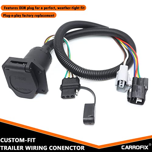 CARROFIX Multi-Towing 7 Way and 4-Pin Flat Trailer Connector Custom Fit Vehicle Wiring Harness Fits for 2003-2009 Toyota 4 Runner/Lexus GX 470 with Factory Tow Package