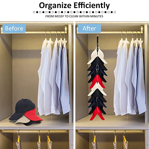 ZPXTI Hat Organizer Rack Holder for Closet , Easy Hat Storage Hangers for Baseball Caps, 20 Large Premium Clips for Baseball Caps,Ball Hats, Golf Caps, Beanies, & Sports Cap…