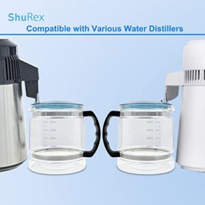 Shurex 1 Gallon/ 4L Glass Carafe for Countertop Distiller, Replacement Collection Bottle Water Container for Megahome, CO-Z, VEVOR, Mophorn, and Other Most brands 4L/1 Gallon distillers (Glass)