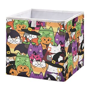 kigai halloween cats rectangular storage bins - 15.8 x 10.6 x 7 in large foldable rectangular organizer storage basket for home office, nursery, shelf, closet