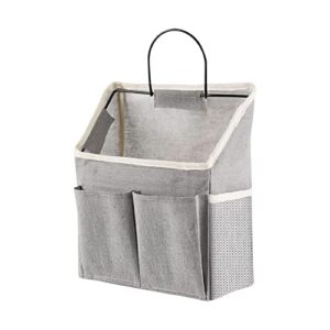 canvas door closet hanging storage basket bag pouch for jewelry,chargers,mail,keys,etc wide application multiple functions durable, grey